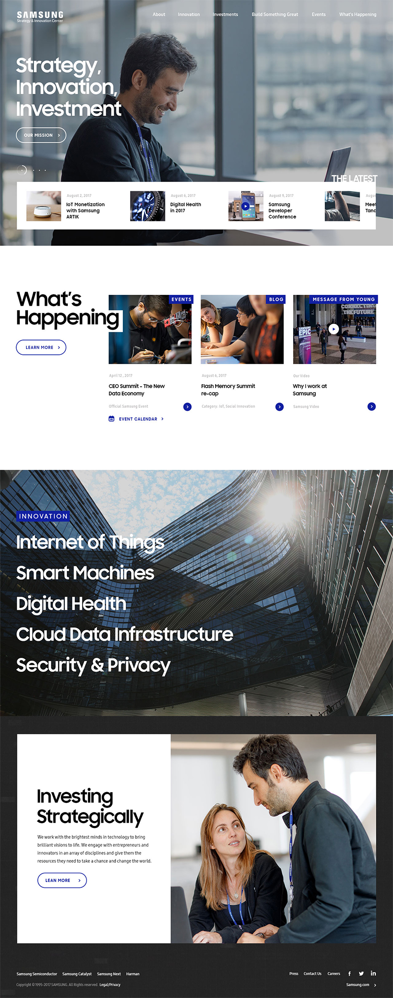 Samsung SIC's Home Page Design & Development