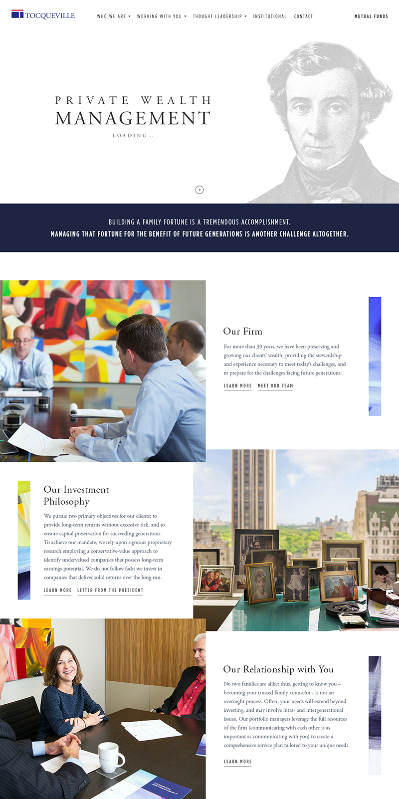 Tocqueville's Home Page Design and Development
