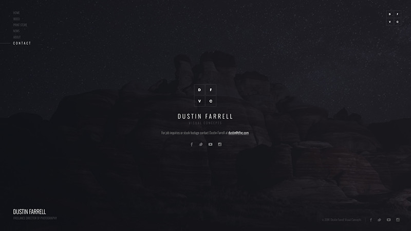 Dustin Farrell Inner Page Design & Development