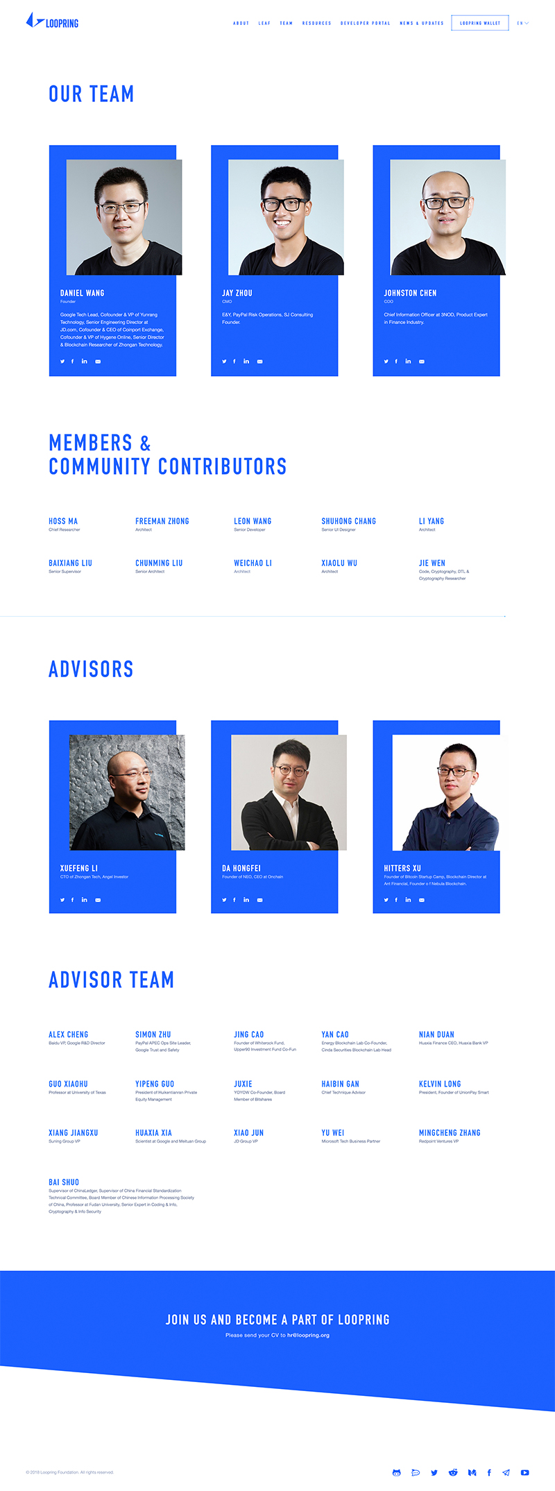 Loopring Website Inner Pages Design and Development