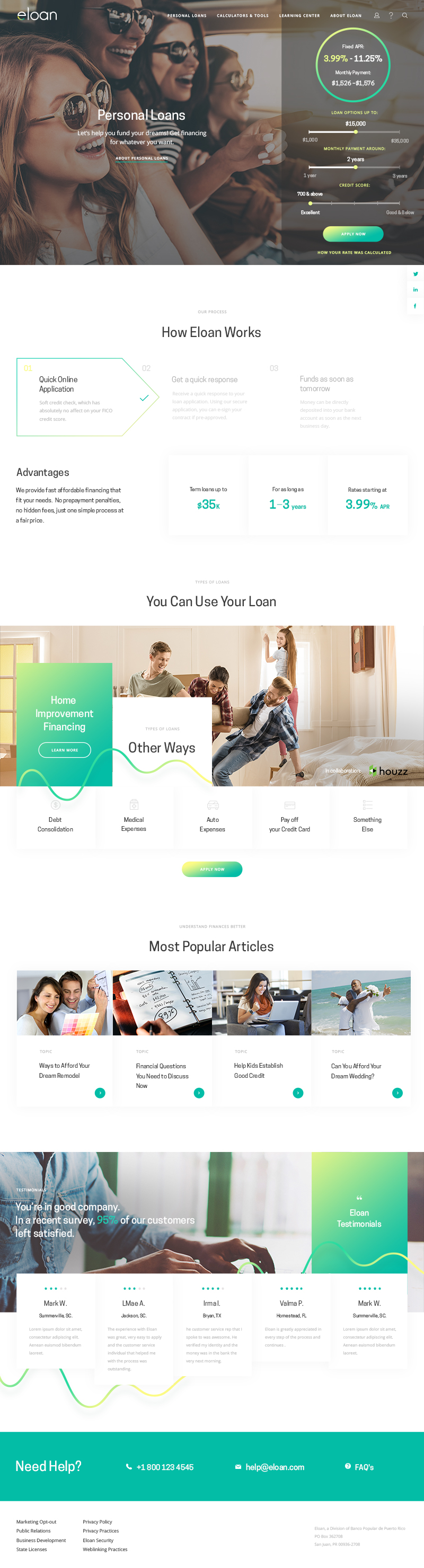 Eloan's Home Page Design & Development