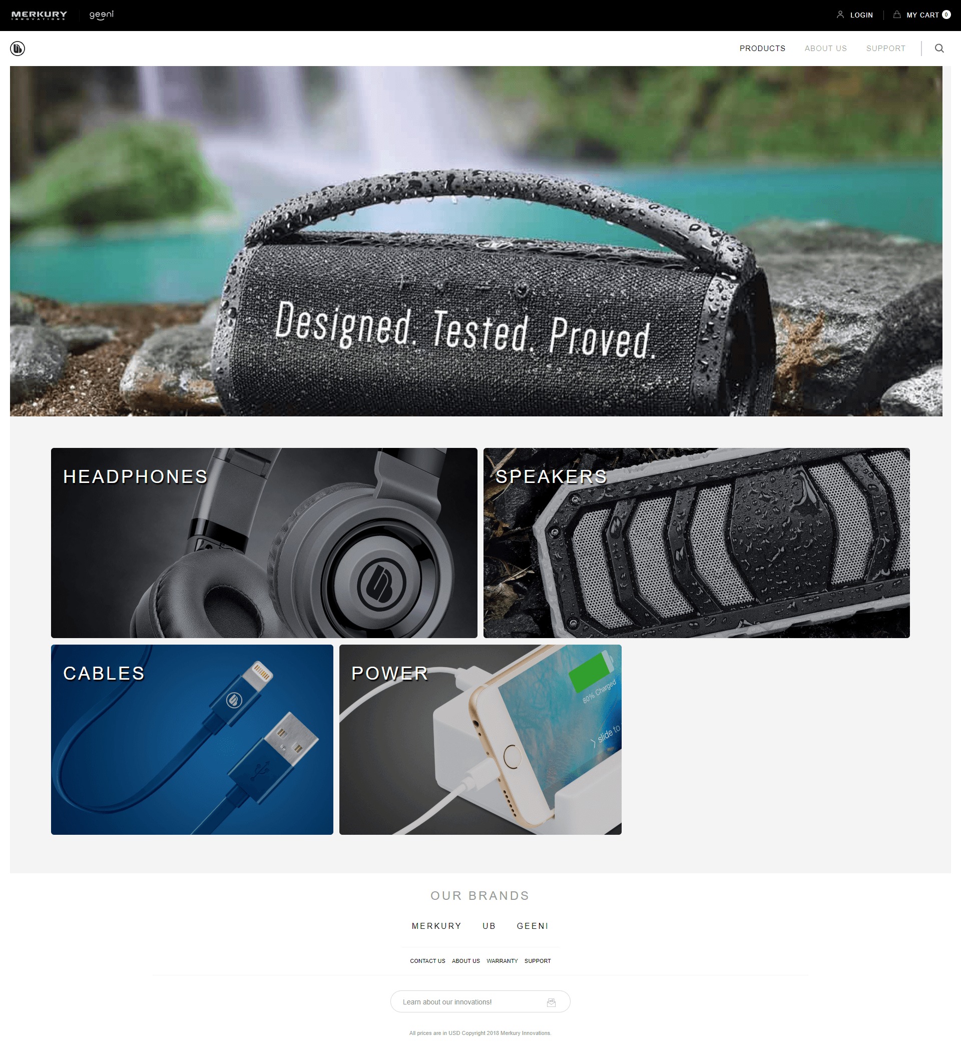 Merkury Innovations Inner Page Design and Development