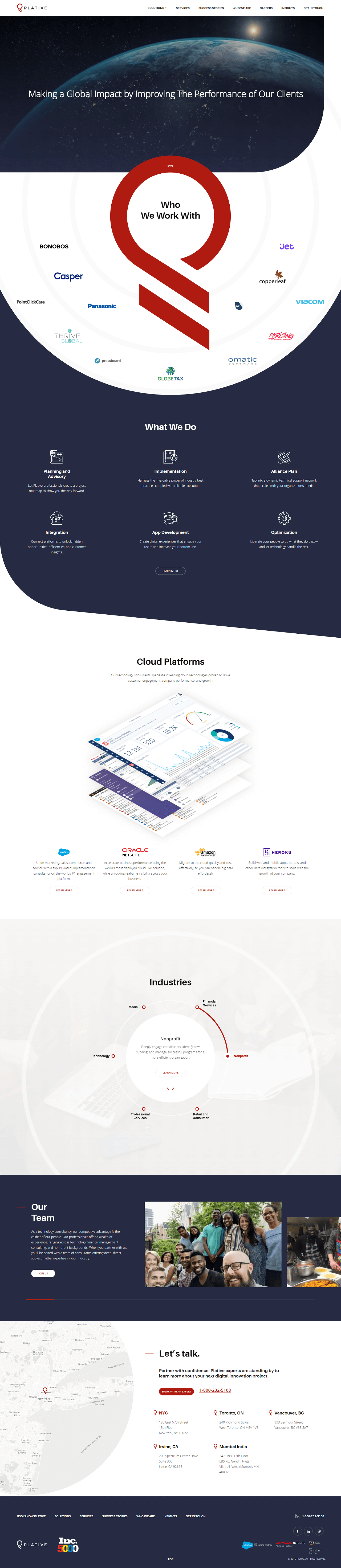Plative's Home Page Design & Development