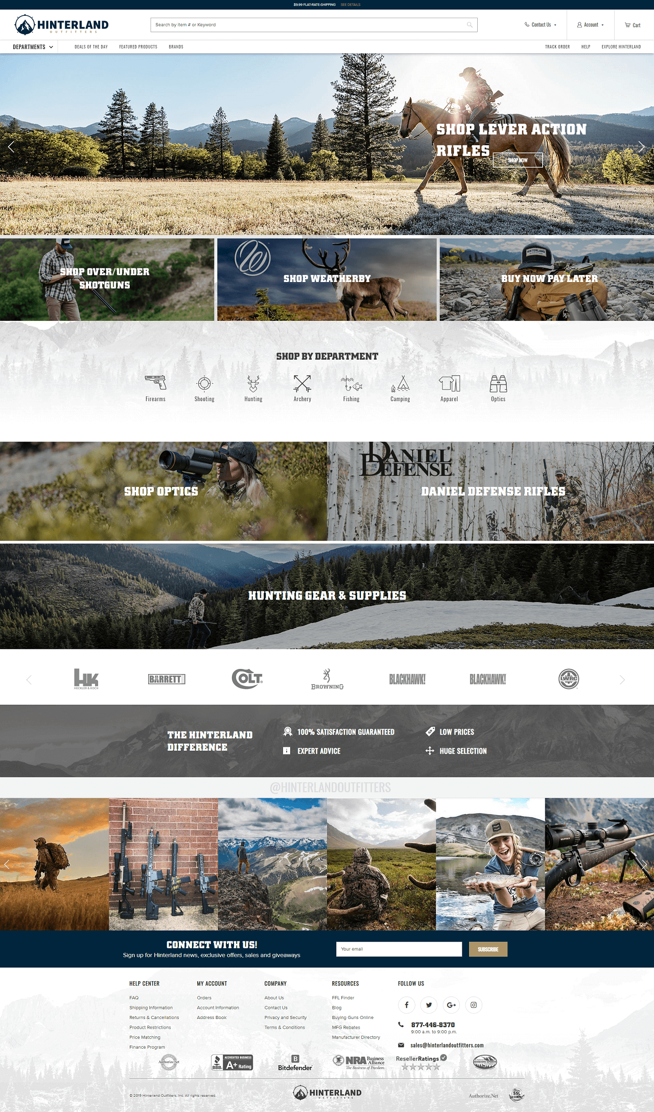Hinterland Outfitters Home Page Design & Development