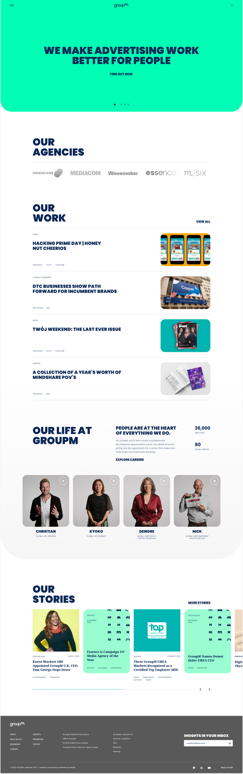 GroupM's Home Page Design and Development
