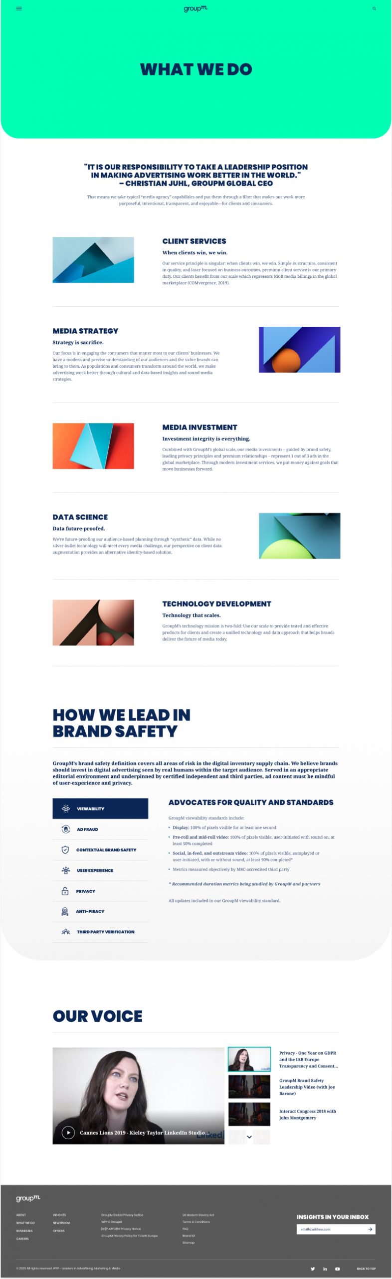 GroupM's Inner Pages Design and Development
