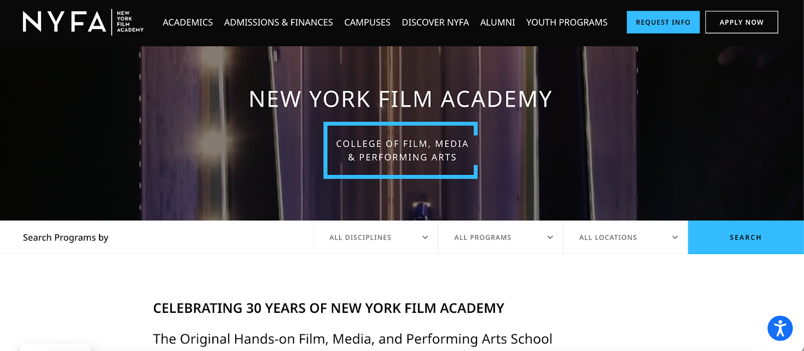 NYFA education based website