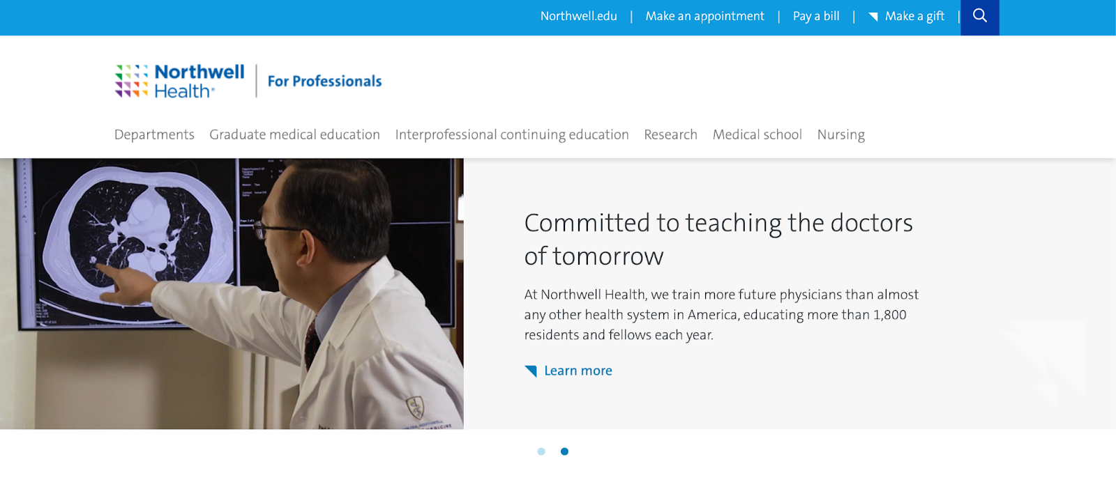 northwell for professionals education based website